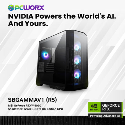 MSI NVIDIA® GeForce RTX™ 5070 Shadow 2X OC 12GB GDDR7 Graphics Card GAMING PC - SBGAMMAV1