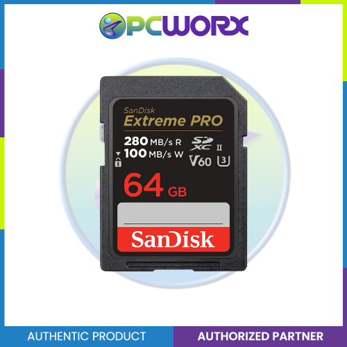 Sandisk SDSDXEP-064G-GN4IN 64GB Extreme Pro SDXC V60 U3 C10 UHS-II 280MB SD CARD