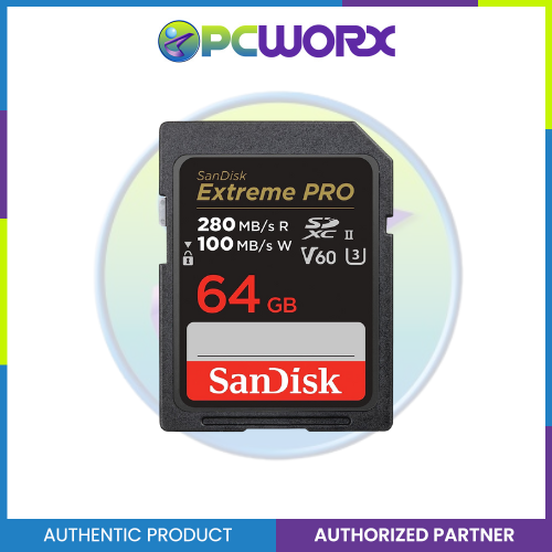 Sandisk SDSDXEP-064G-GN4IN 64GB Extreme Pro SDXC V60 U3 C10 UHS-II 280MB