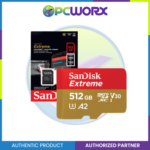 Sandisk SDSQXAV-512G-GN6MN 512GB Extreme Micro SD 190MB/s C10