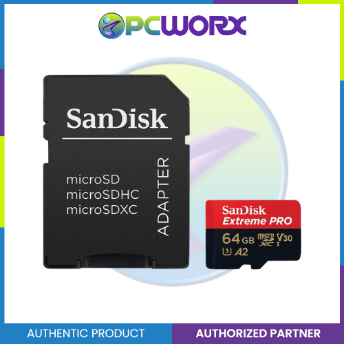 Sandisk SDSQXCU-064G-GN6MA 64GB Extreme PRO MicroSD Class10 with Adapter  90MB/s
