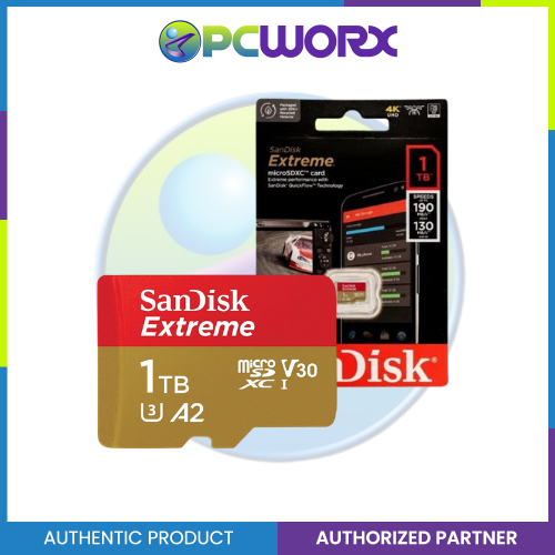 Sandsk SDSQXAV-1T00-GN6MN 1TB Extreme Micro SD 160MBs Class 10 No Adapter