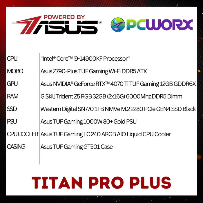 Powered by ASUS - TITAN PRO PLUS ntel® Core™ i9-14900KF Processor