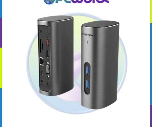 Vention TPJH0-US 12-in-1 Vertical Hub Docking Station USB-C to 4K HDMI VGA