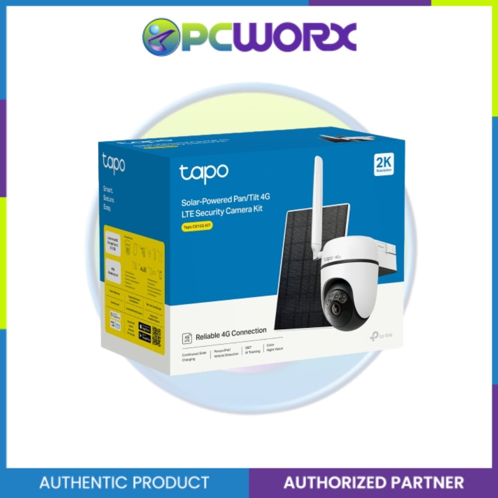 TP-Link Tapo C615G KIT Solar-Powered Pan/Tilt 4G LTE Security Camera Kit