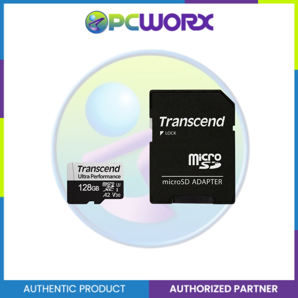 Transcend TS128GUSD340S 128GB A2 MicroSDXC with Adapter Memory Card