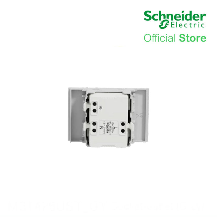 Schneider Socket Outlet AvatarOn A Universal 16A 250V 3 Pin 2S Sized Grey M3T426UST-GY