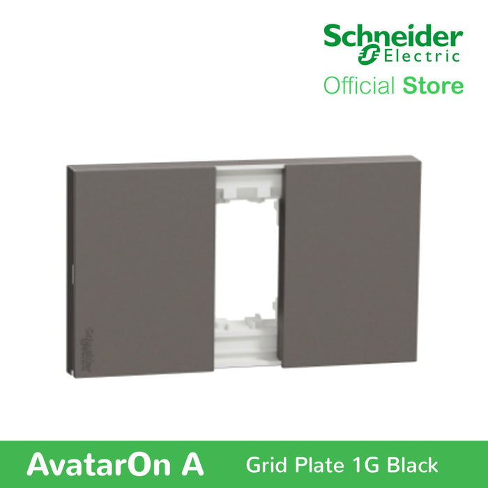 Schneider AvatarOn A 1 gang Grid Plate - BLACK M3T01-BK