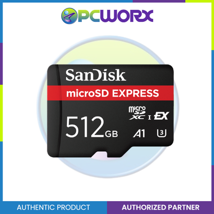 Sandisk SDSQXFN-512G-GN4NN MicroSD Express,880/650MB/s,RPD2,W/JC,4x6 Box,Global