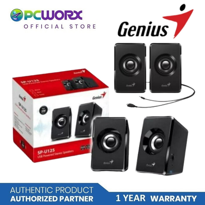 Genius SP-U125 USB Powered Stereo Speakers(Black)