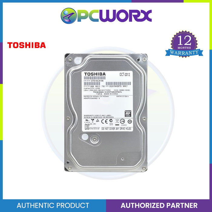 Toshiba Dt01aca100 3.5" 1tb Sata Hdd 7200rpm (Old Model)