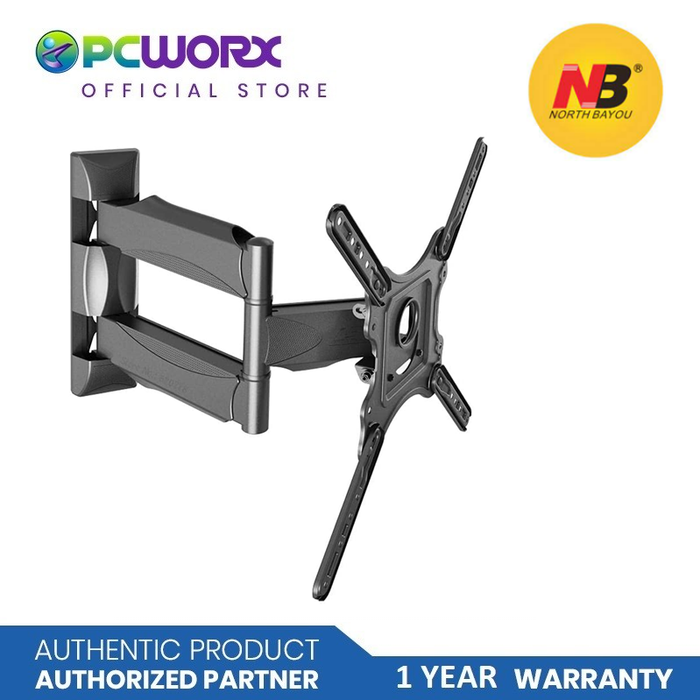 North Bayou P4 32" to 55" Inch TV Wall Mount Bracket - Heavy Duty Flat Panel TV Wall Mount with Bracket and Full Motion Swing Arm for LCD and LED Display TV | TV Bracket | Wall Bracket