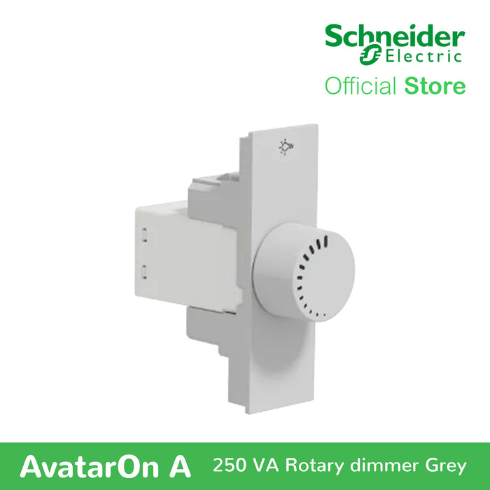 Schneider AvatarOn A 250 VA Rotary Dimmer - GREY M3T1V400DM-GY