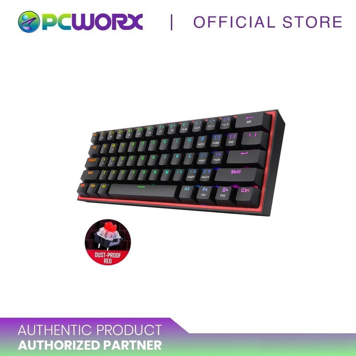 Redragon K617 Fizz 60% Wired Rgb Gaming Keyboard 61 Keys Compact Mechanical