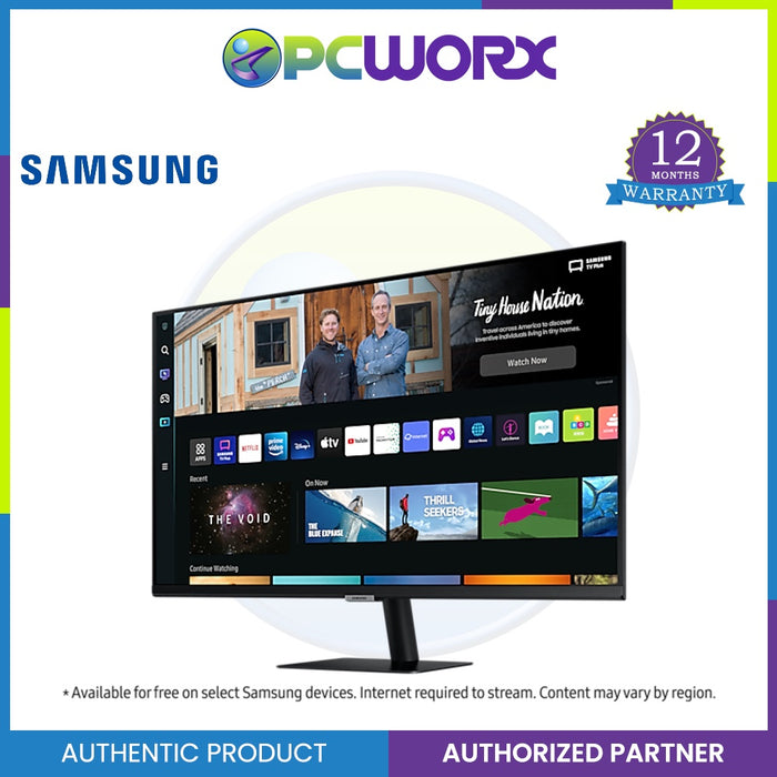 Samsung Smart Monitor 27" M5 Fhd Wi-Fi Bt Pc With Built In Speaker 27inch Tv Apps