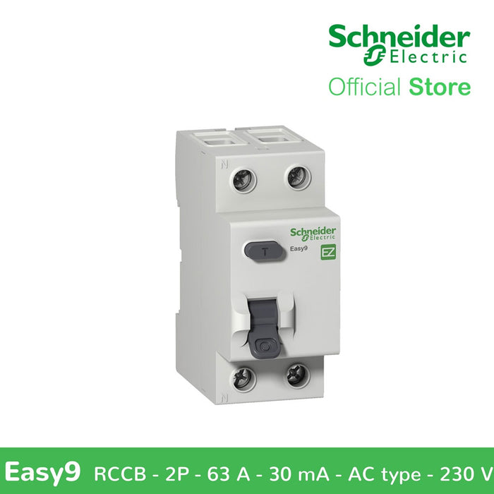 Schneider Easy9 RCCB 2P 63A 30MA AC-type 230V EZ9R36263 Residual Current Circuit Breaker