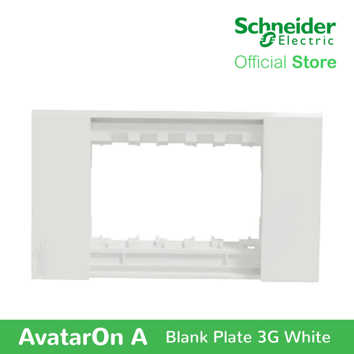 Schneider AvatarOn A 3 gangs Blank Plate - WHITE M3T03-WE