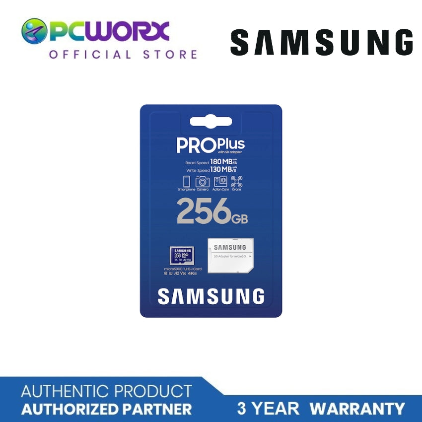 Samsung MB-MD256SA/APC 256GB MICRO SD PRO PLUS W ADAPTER SAMSUNG 256GB MICRO SD MEMORY CARD | 256 PRO Memory Card MicroSD