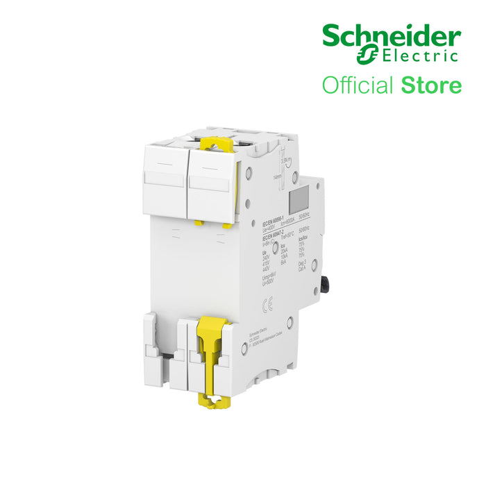 Schneider Acti9 IEC, 50A 2-Pole DIN-Rail Type Circuit Breaker 230/400V 10 KAIC (A9F74250)