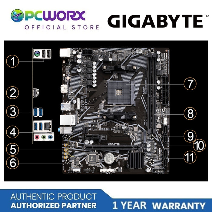 Gigabyte GA-A520M-K V2 AM4 DDR4 m-ATX