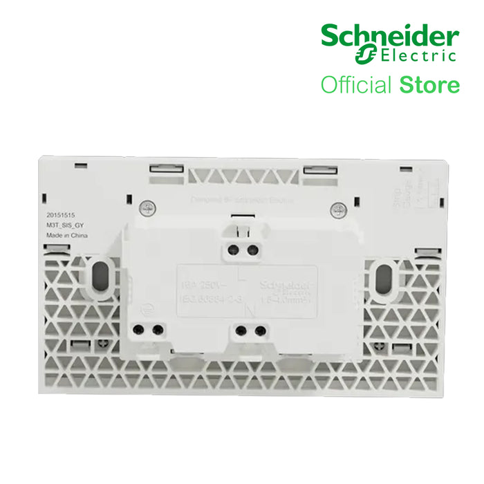 Schneider AvatarOn A Switched Socket Universal 16 A, 250 V, 2G, 3 pin, Grey M3T-SIS-GY | Switch Outlet