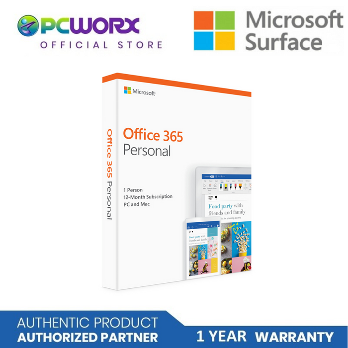 Microsoft QQ2-01398 M365 Personal English APAC EM Subscr 1YR Medialess P8 | Microsoft 365 | Microsoft Software