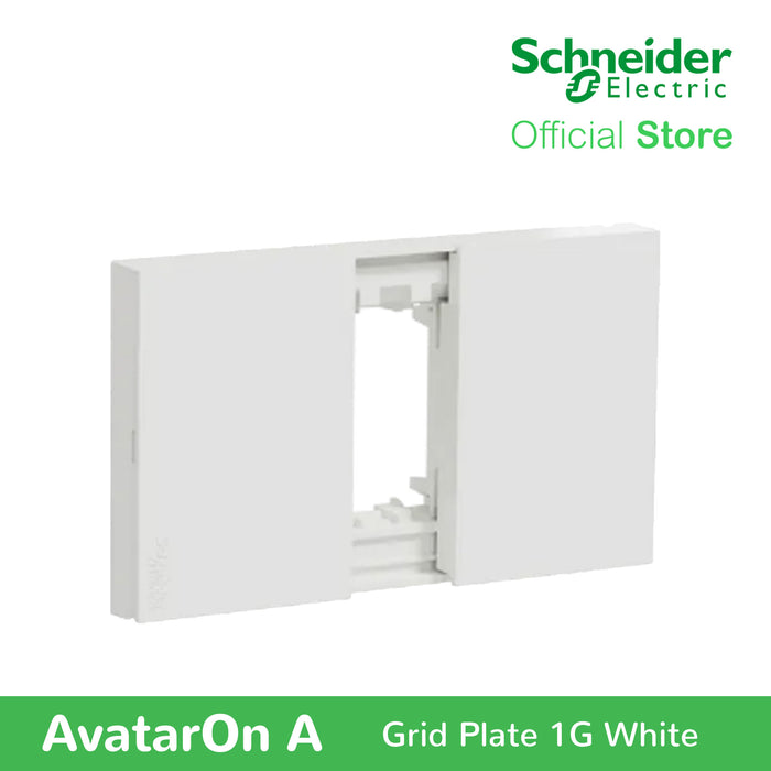 Schneider AvatarOn A 1 gang Grid Plate - WHITE M3T01-WE