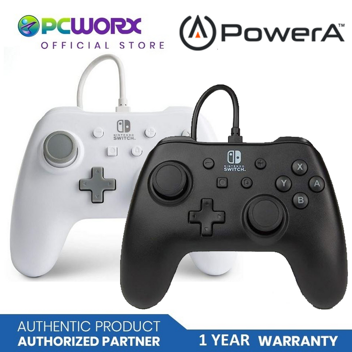 Enhanced Wired Controller for Nintendo Switch | Black / White Console Controller |  A Power Controller