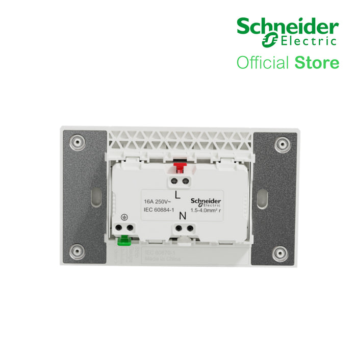 Schneider AvatarOn A 16A 250V 2G 3Pin Universal Socket Outlet White A70426UST-WE