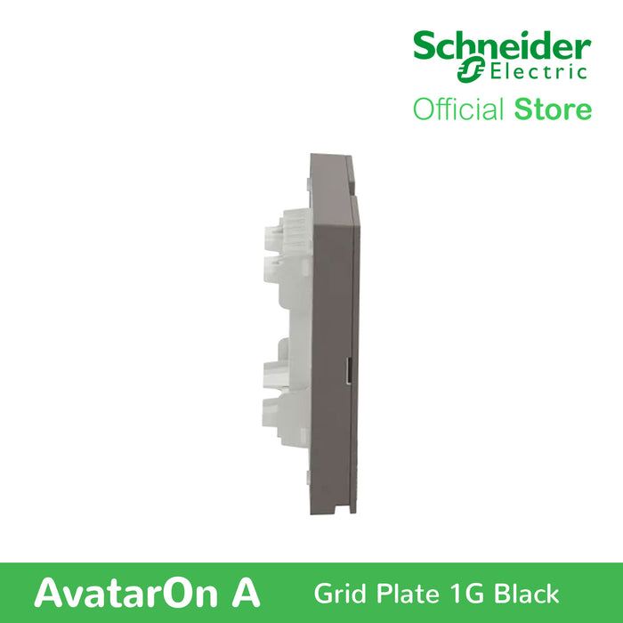 Schneider AvatarOn A 1 gang Grid Plate - BLACK M3T01-BK