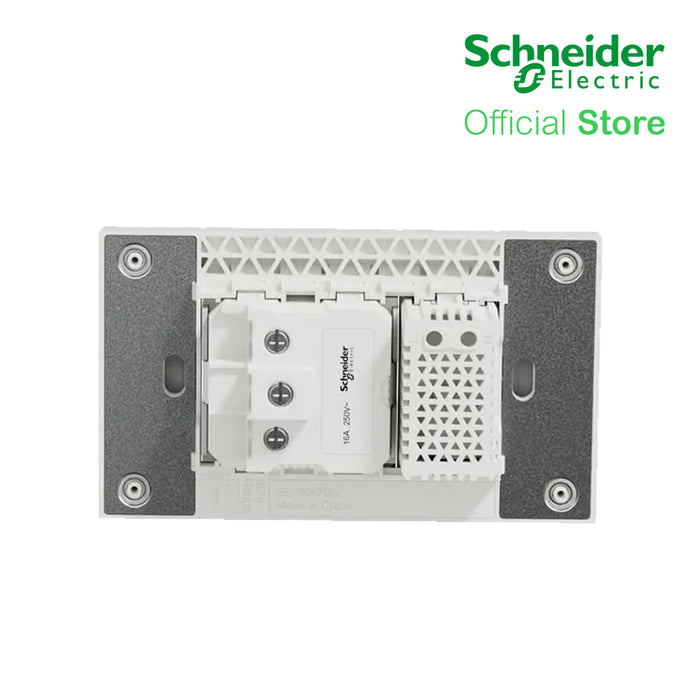 Schneider AvatarOn A 16A 250V International Socket with USB Charger Grey A70426USB-IS-GY