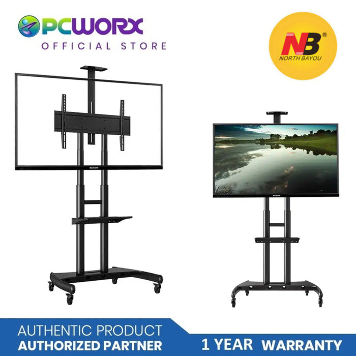 North Bayou NB-AVA1800-70-1P 55"-80" Inch TV Cart Mount | TV Stand | 55"-80" Inch TV Stand Cart | TV Floor Stand