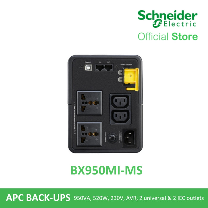 APC Back-UPS (BX950MI-MS) 950VA, 230V, AVR, IEC Sockets | APC UPS