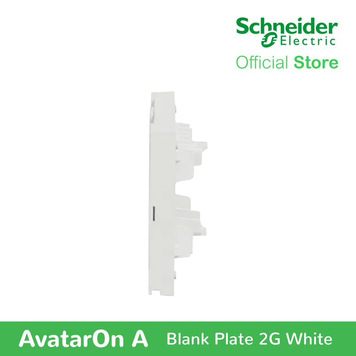 Schneider AvatarOn A 2 gangs Blank Plate - WHITE M3T02-WE