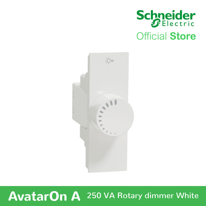 Schneider AvatarOn A 250 VA Rotary Dimmer - WHITE M3T1V400DM-WE