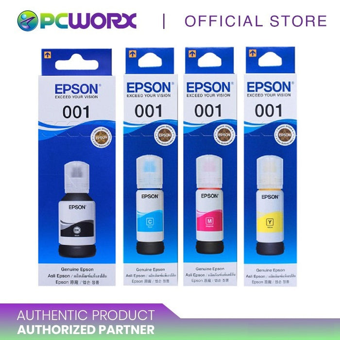 Epson 001 Original Ink Bottle Set for L4150/L4160/4260;L6160/6260;L6170/6270/6290 (BCMY Set)