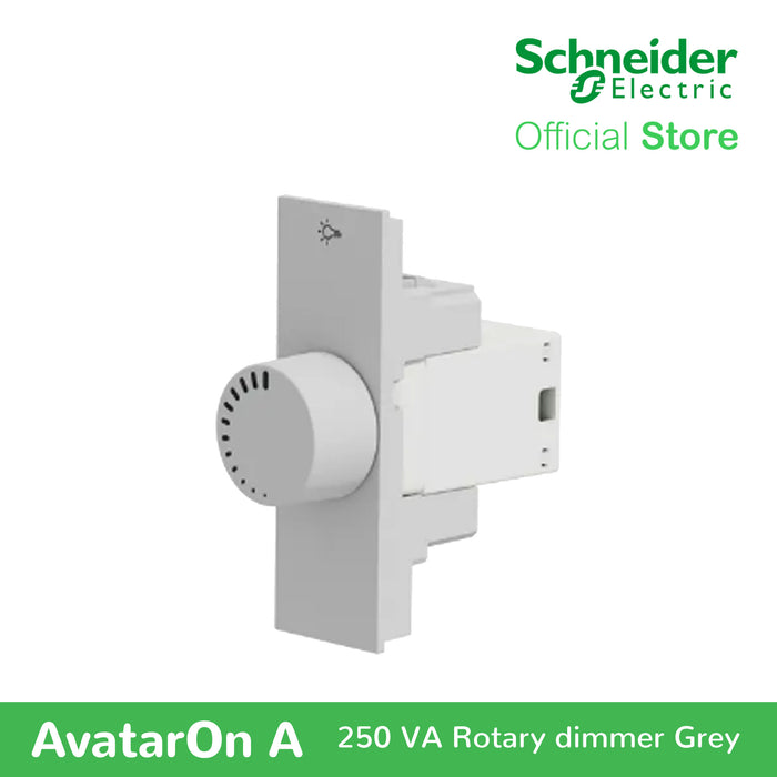 Schneider AvatarOn A 250 VA Rotary Dimmer - GREY M3T1V400DM-GY