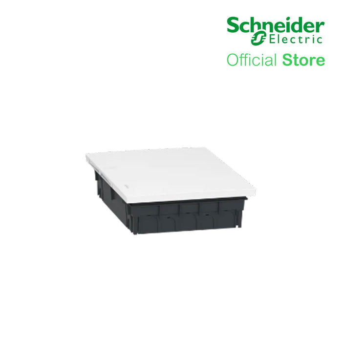 Schneider Enclosure Resi9 MP Flush Mounting 2 Rows of 12 Modules IP40 White Door 1 Earth + 1 Neutral Terminal Blocks MIP22212