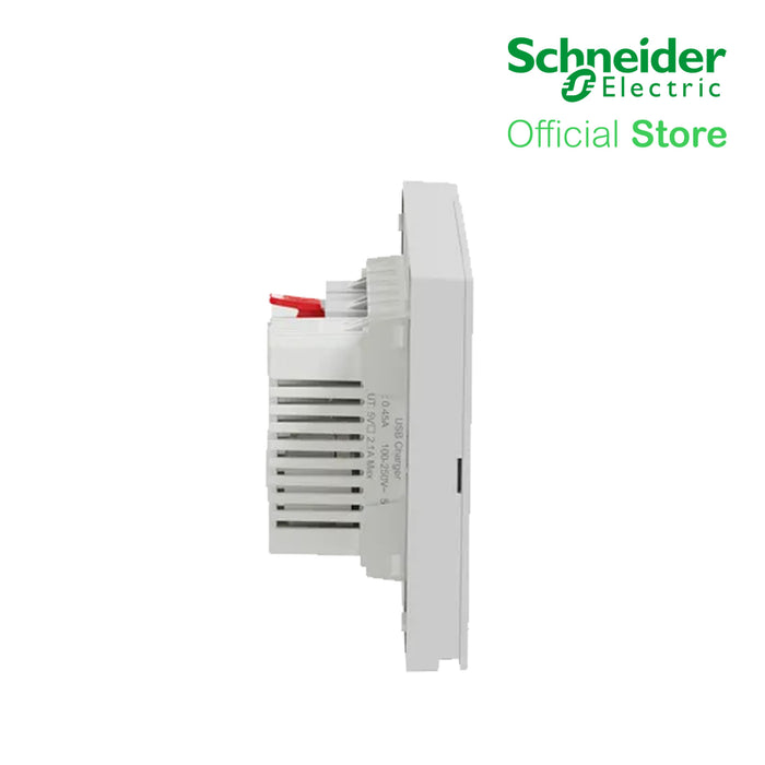 Schneider AvatarOn A 16A 250V 3 Pin USB Charger Universal Socket Grey A70426USB-UST-GY