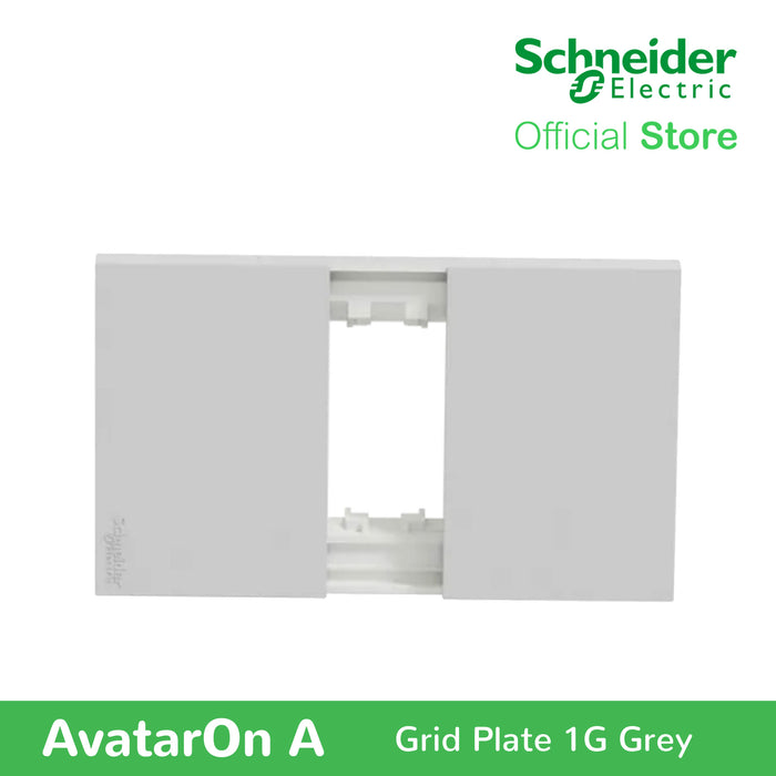 Schneider AvatarOn A 1 gang Grid Plate - GREY M3T01-GY