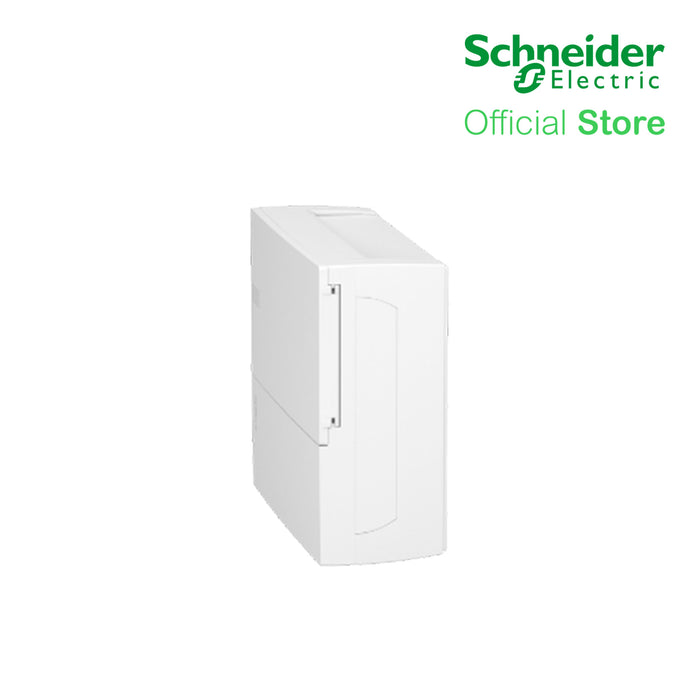 Schneider Enclosure Resi9 MP Surface Mounting 1 Row of 12 Modules IP40 White Door 1 Earth + 1 Neutral Terminal Blocks (MIP12112)