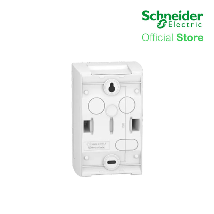 Schneider Enclosure Resi9 MP Surface 1 row of 4 Modules IP40 White Door 1 Earth + 1 Neutral Terminal Blocks MIP12104