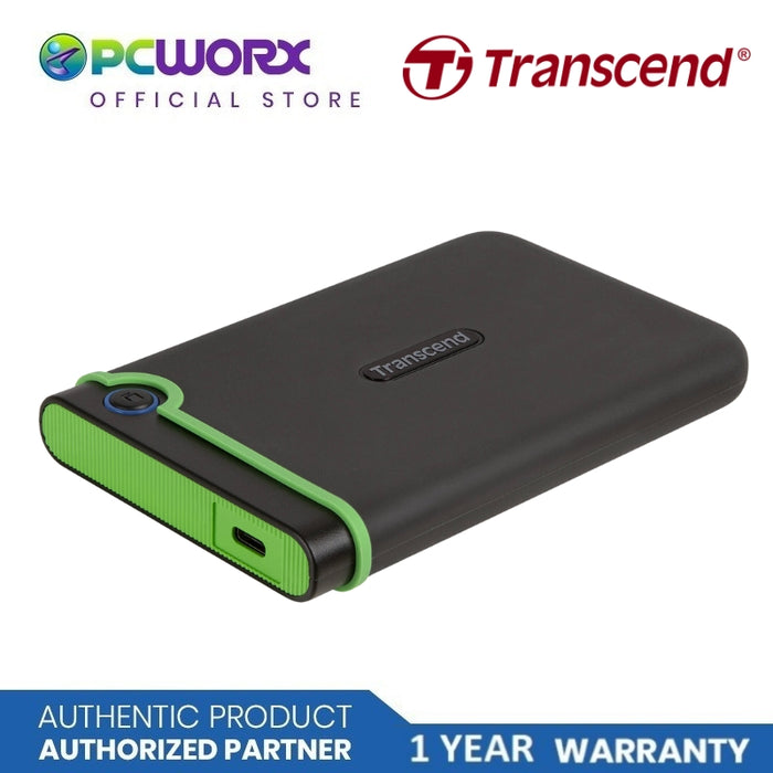 Transcend TS2TSJ25M3C 2TB USB3.1 Gen1 StoreJet 2.5 Rugged External Hard Drive