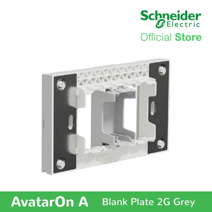 Schneider AvatarOn A 2 gangs Blank Plate - GREY M3T02-GY