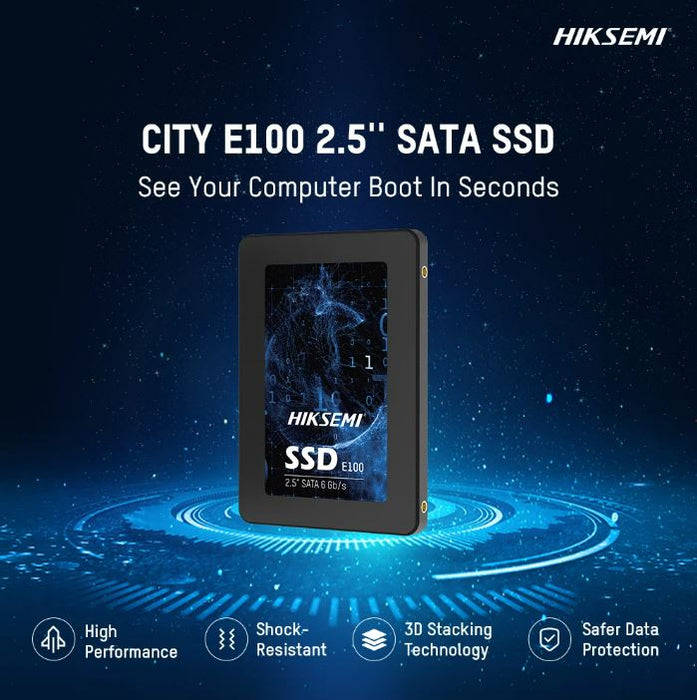 Hikvision / Hiksemi HS-SSD-E100 E100 SATA III 6GB/S 2.5" R/W550/430 MB/S SSD | 128GB, 256GB, 512GB, 1024GB, SSD | Solid State Drive | SSD | SATA III SSD | 1TB SSD - 128GB SSD