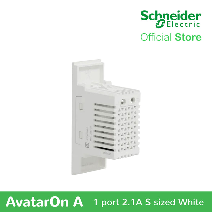 Schneider AvatarOn A 1 USB port 5 V AC-DC USB Charger Outlet - WHITE M3T-USB-WE