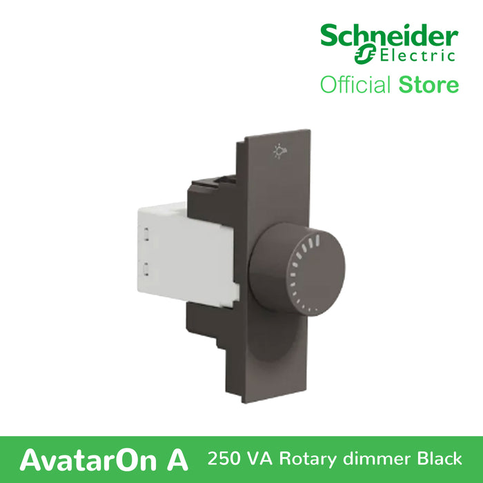 Schneider AvatarOn A 250 VA Rotary Dimmer - BLACK M3T1V400DM-BK