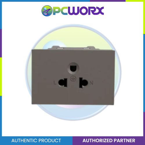 Schneider Socket Outlet AvatarOn A Universal 16A 250V 3 Pin 2S Sized Black M3T426UST-BK