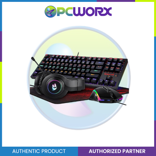 Redragon S113P-KN Keyboard/Mouse/Mousepad/Headset 4-In-1 Set Gaming Essentials B