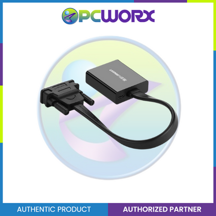 Ugreen MM108/40259 DVI Male To VGA Female Active Converter Black 30CM Black